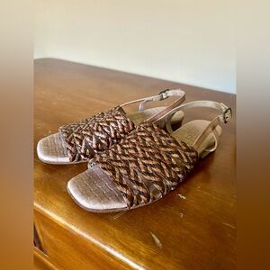 Sesto Meucci Woven Fisherman Braided Leather Sandal Strappy Size 7 Narrow